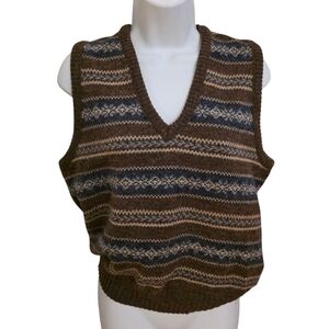 Vintage Pine State Wool Blend Knit Vest- Small